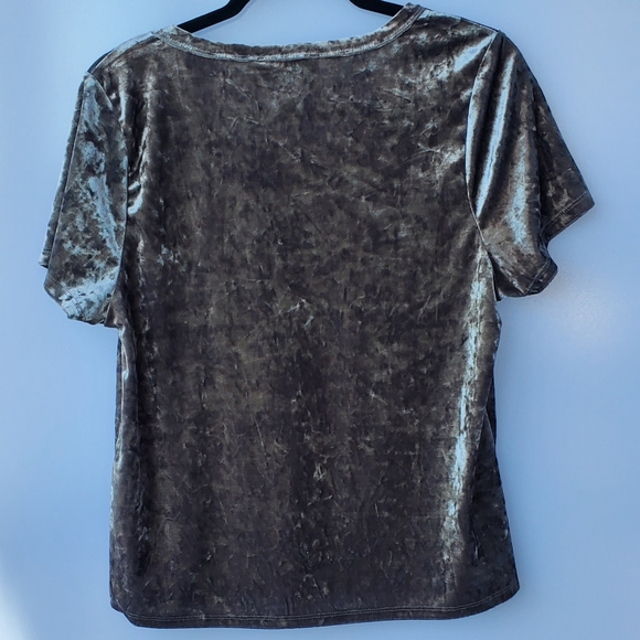 Suede Tshirt Shirt Gray - Picture 2 of 3